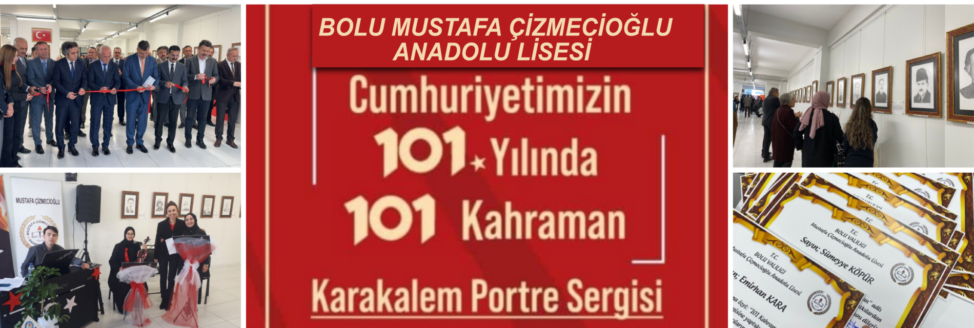  "Cumhuriyetin 101. Yılında 101 Kahraman" Karakalem Resim Sergisi