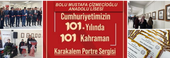  "Cumhuriyetin 101. Yılında 101 Kahraman" Karakalem Resim Sergisi